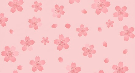 Delicate Pink Cherry Blossom Watercolor Pattern AI Generated