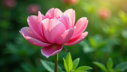 Obraz premium A close-up of a blooming flower with delicate petals and a strong stem surrounded by lush greenery, nature, leafy greens, organic