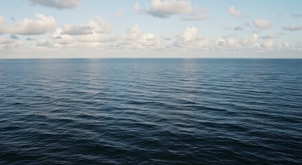 Obraz premium Serene Ocean Horizon Peaceful Cloudscape Tranquil Waters AI Generated