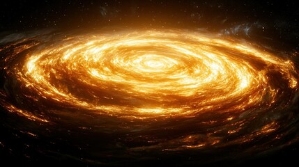 Obraz premium Fiery Cosmic Spiral: A Galaxy in Vivid Orange Hues