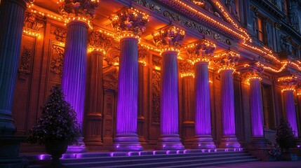 Fototapeta premium Illuminated Classical Architecture at Night