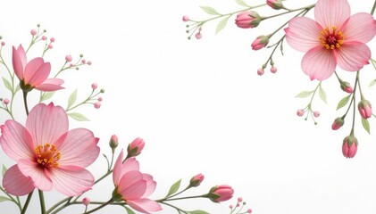 Fototapeta premium Delicate, small-scale floral print on white background, tiny, aesthetic