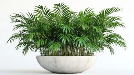 Obraz premium A lush green tropical plant in a modern decorative concrete pot