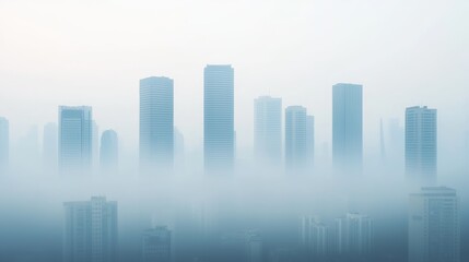 Foggy cityscape urban skyline digital photography misty environment aerial view atmospheric conditions for seo impact