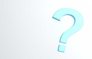 3D素材_クエスチョンマーク_水色