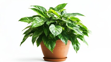Obraz premium A vibrant green houseplant thriving inside an earthy brown pot