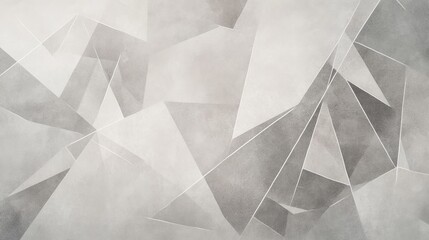 Abstract geometric background with intersecting lines and overlapping shapes in shades of gray and white, creating a modern and sophisticated design