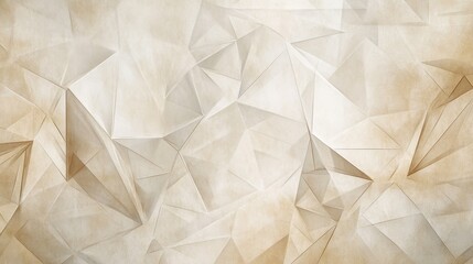 Obraz premium Elegant Beige Abstract Geometric Background with Triangular Facets and Subtle Textures, Ideal for Design Projects Requiring a Sophisticated and Modern Aesthetic