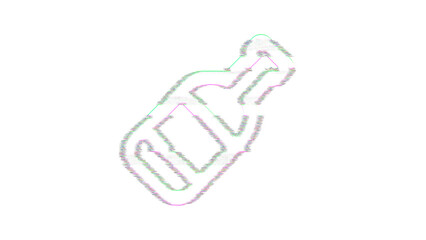 Fototapeta premium Icon wine bottle is distorted. Glitch. Noise, chromatic aberration, geometric distortion