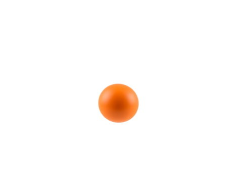 A single orange sphere isolated on a transparent background.