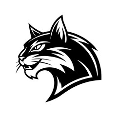 A cat angry head silhouette 