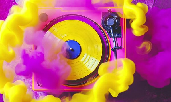 Vinyl retro party vibes.