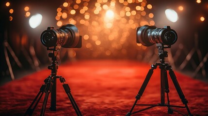 Red Carpet Premiere: Two Professional Cameras Ready to Capture the Spotlight