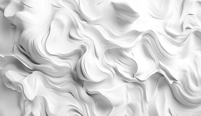 Obraz premium Abstract white flowing forms. Dynamic, textured surface