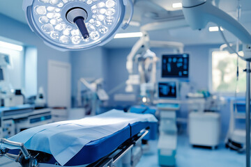 Modern equipment in operating room. Medical devices for neurosurgery