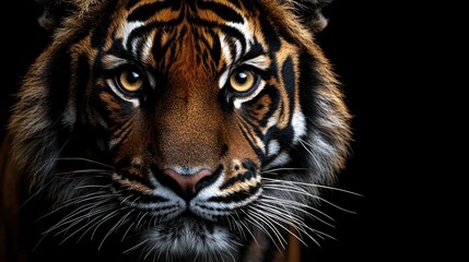 Fototapeta premium Magnificent Sumatran Tiger Portrait: A Close-Up Encounter