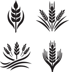 Obraz premium wheat logo or icon silhouette design vector illustration