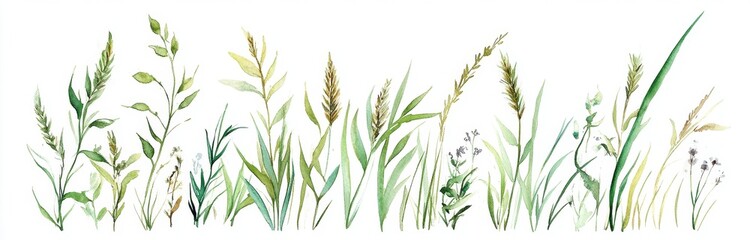 Fototapeta premium Watercolor Meadow Plants