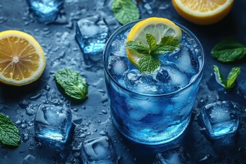  Refreshing Cocktail: A vibrant cocktail with ice cubes and garnish, perfect for a hot day, showcasing the blend of flavors in a captivating image.