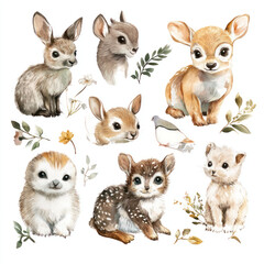 Obraz premium set of funny animals isolated