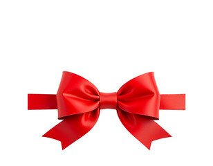 Red bow ribbon isolated on transparent background