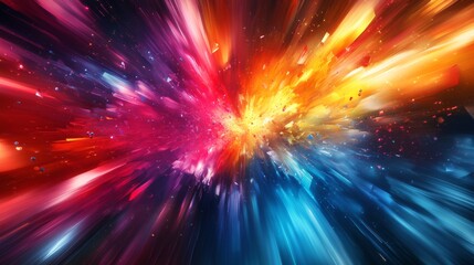 Obraz premium Vibrant abstract colorful explosion of light energy