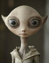 Obraz premium Surreal portrait of an otherworldly creature with large eyes