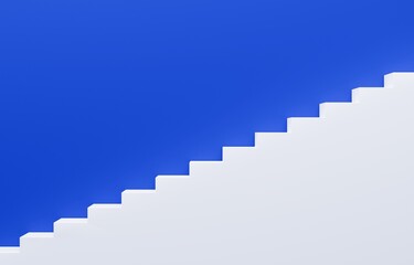 Fototapeta premium 3D素材_シンプルな階段_青