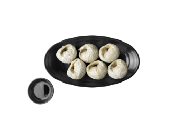 Png file of 6 pieces of Korean meat dumplings 한국식 고기만두 6알의 png파일