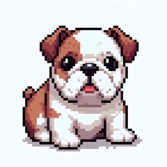 흰 배경, 불도그, 픽셀아트, jpeg (white background, Bulldog, pixel art, jpeg)	