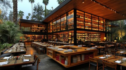 Exquisite Outdoor Dining at a Luxurious Restaurant