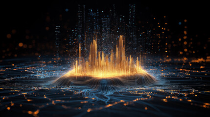 Data Symphony: An abstract, artistic representation of digital data and information flow, with an emphasis on futuristic concepts and the interconnected world.