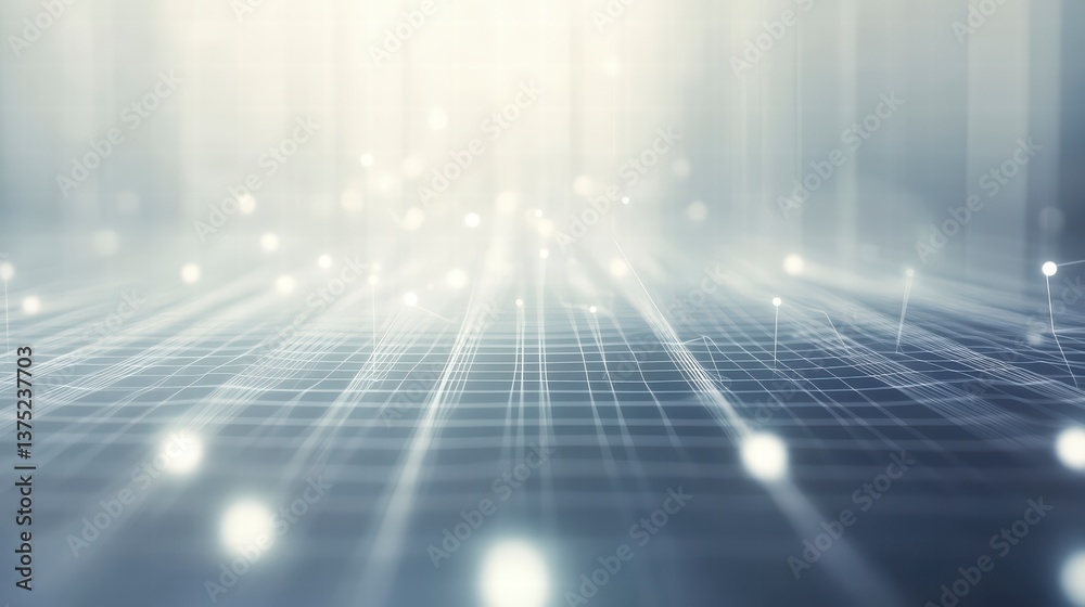 Poster abstract network grid: a futuristic abstract background featuring a grid of glowing lines and scatte