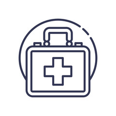 Line art of a medical kit with a cross, symbolizing ImmediateCare services.