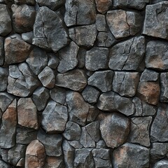 Stone Wall Texture: A close-up shot of a textured stone wall showcases the rugged beauty and enduring nature of natural rock formations. Capturing the essence of timeless architecture.