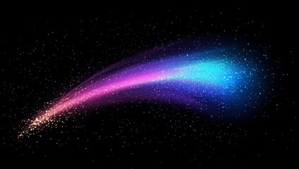 Abstract cosmic explosion. Vibrant, streaking energy across a dark cosmos