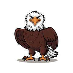 Cute Eagle Bird Cartoon Vector Icon Illustration.