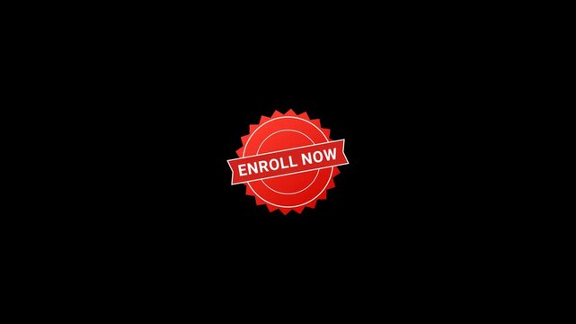 Enroll now Stamp text Effect Animation