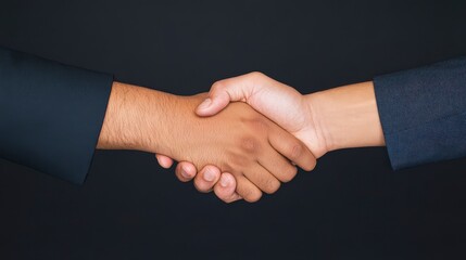Businessman Engaging in a Deal with a Firm Handshake to Seal a Successful Agreement