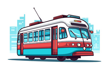 Tolley in the city on a transparent background.