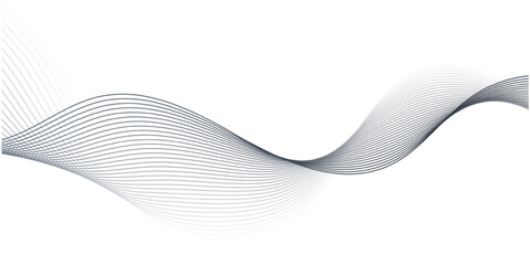 Abstract pattern of black wave lines on white background wavy lines tech futuristic motion background technology Vector Illustration