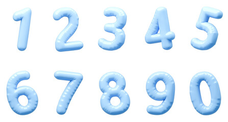 3D画像_風船_数字_水色