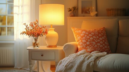 Cozy Autumn Evening in a Living Room