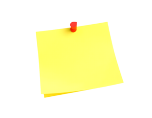Yellow Sticky Note with Red Pin