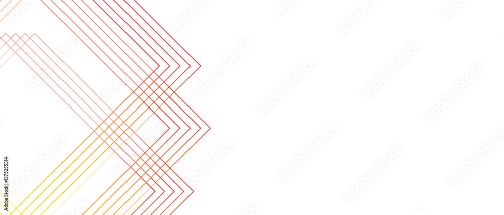 Poster Abstract beautiful perfect random red gradient lines with creative geometric triangle shape. Modern seamless and retro pattern technology & business concept template. Architecture concept geometric