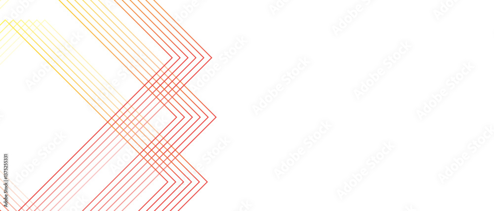 Poster Abstract beautiful perfect random red gradient lines with creative geometric triangle shape. Modern seamless and retro pattern technology & business concept template. Architecture concept geometric