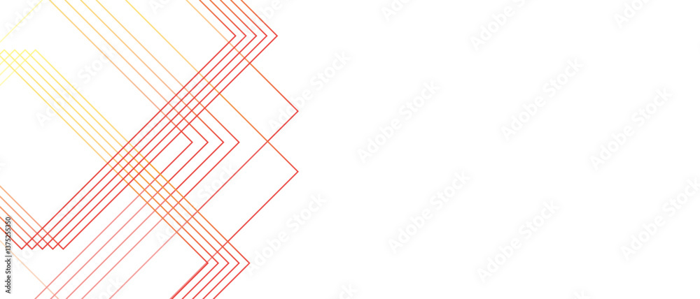 Poster Abstract beautiful perfect random red gradient lines with creative geometric triangle shape. Modern seamless and retro pattern technology & business concept template. Architecture concept geometric