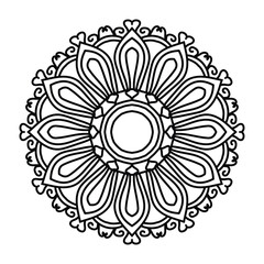 Circular pattern in the form of a mandala. Henna tatoo mandala. Mehndi style. Decorative pattern in oriental style. Coloring book page.