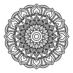 Circular pattern in the form of a mandala. Henna tatoo mandala. Mehndi style.