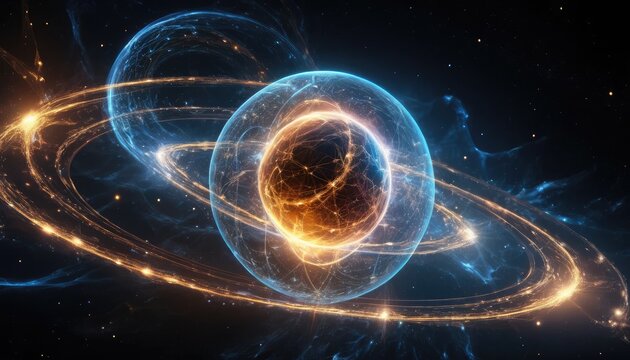A cosmic illustration of the Theory of Everything, merging quantum mechanics and relativity